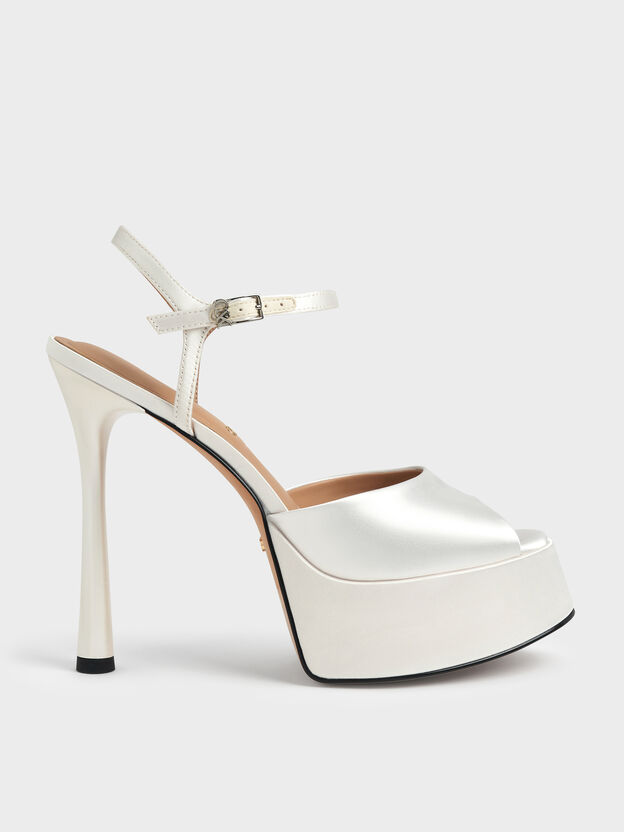 Francesca Peep-Toe Plateau-Heels, Wei&szlig;, hi-res