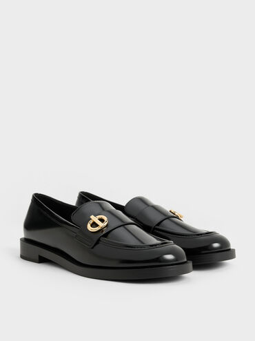 Marley Metallic-Accent Loafers, Black Box, hi-res