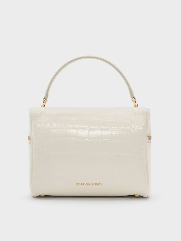 Pansy Croc-Effect Vanity Bag, Cream, hi-res