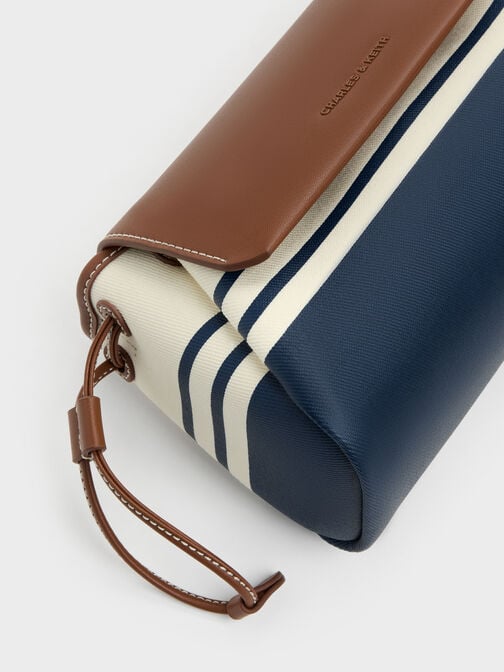 Hanya Gestreifte Canvas-Tasche mit Tragegriff, Multi, hi-res