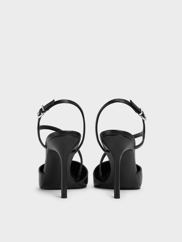 Cordelia Pointed Slingback Pumps, Black, hi-res