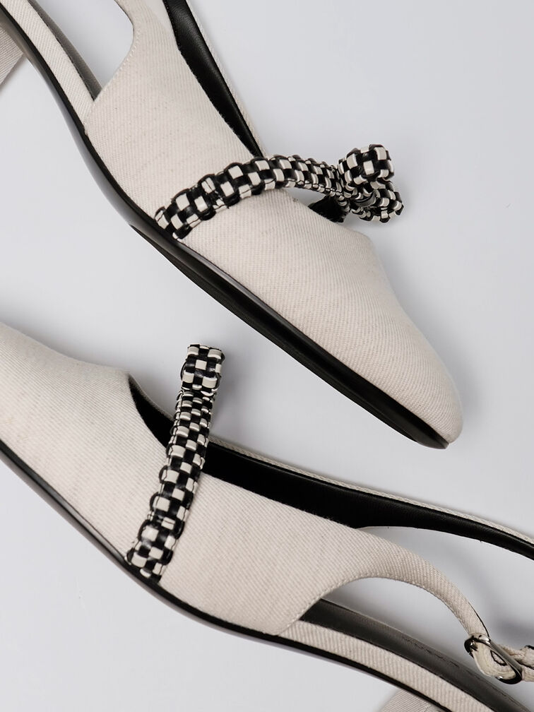 Escarpins slingback Kaleen, Blanc craie, hi-res