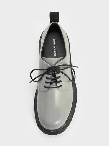 Lace-Up Platform Derbys, Grey, hi-res