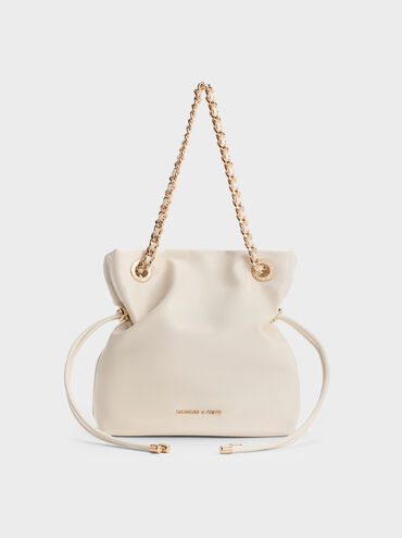 Arya Braided-Chain Crossbody Bag, Cream, hi-res