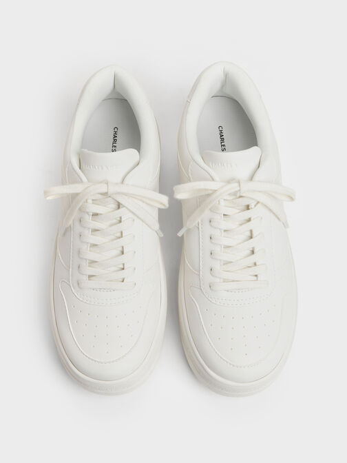 Platform Sneakers, White, hi-res