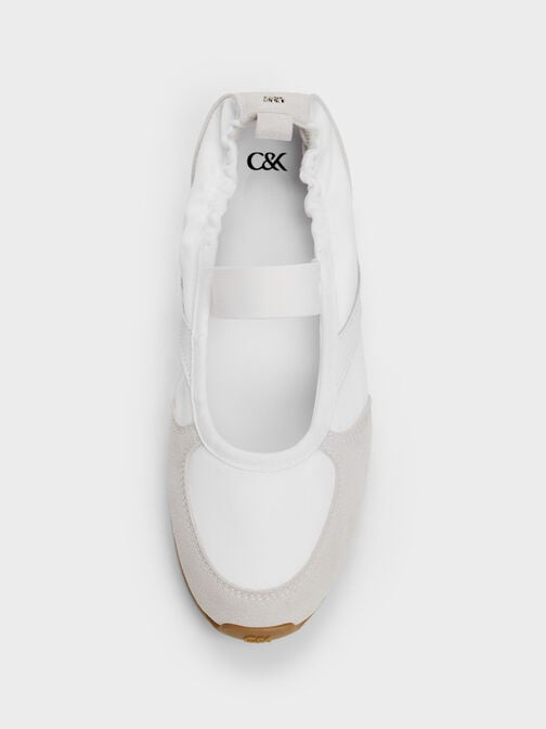 Jace Mary Jane sneakers van gerecycled leer, Wit, hi-res
