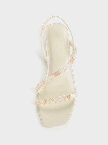 Briella paljettprydda sandaler, Cream, hi-res