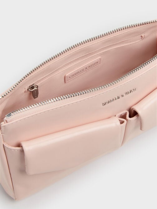 Rachel Front-Pocket Chain Shoulder Bag, Soft Pink, hi-res