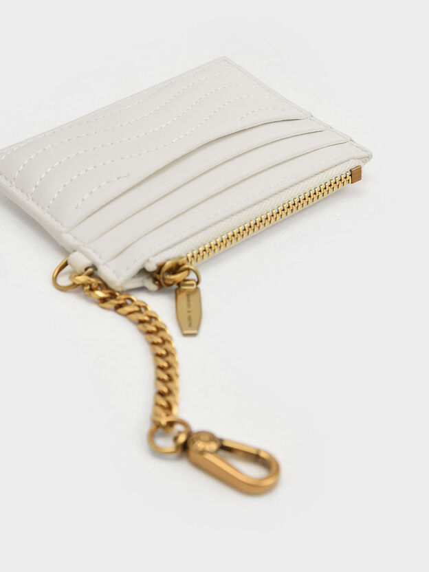 Aubrielle Wavy-Stitch Card Holder, Cream, hi-res