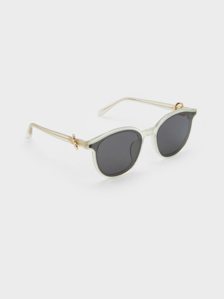 Ciara Heart-Motif Sunglasses, Mint Green, hi-res