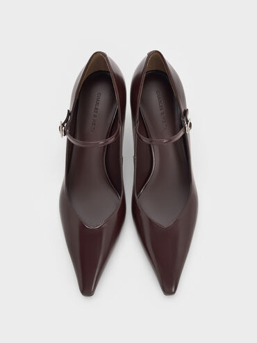 Sapatos com Biqueira Pontiaguda e Salto Agulha, Grená, hi-res