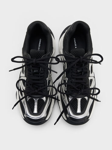Gaskell Metallic Mesh Chunky Sneakers, Black, hi-res