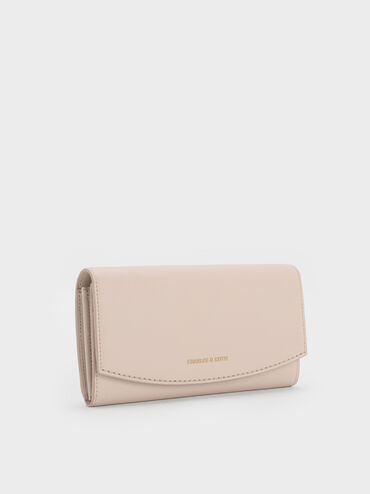 Briony Curved Flap Long Wallet, Oat, hi-res