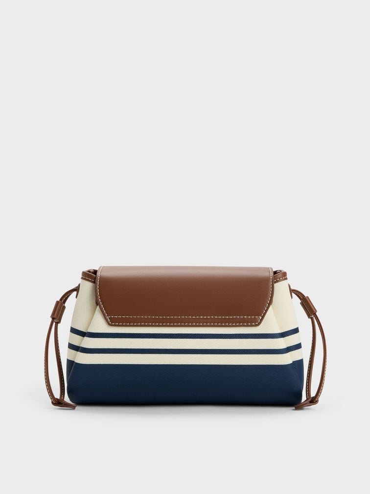 Borsa a mano Hanya in tela a righe, Multi, hi-res