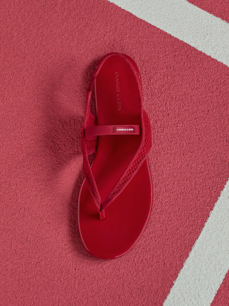 Ellory Slingback-Zehentrenner aus Mesh, Rot, hi-res
