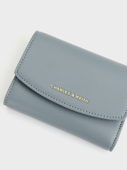 Briony Curved Flap Wallet, Smoky Blue, hi-res