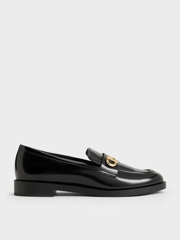 Marley Metallic-Accent Loafers, Black Box, hi-res