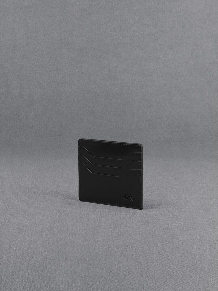 Black Carli Leather Multi-Slot Card Holder - Black - CHARLES