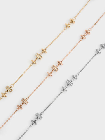 Hermione Crystal Choker Necklace, Rose Gold, hi-res