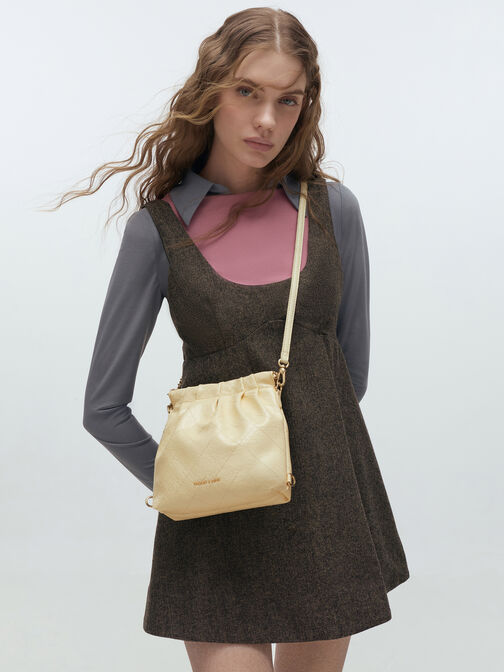 Zwei-Wege-Rucksack mit doppeltem Kettengriff, Buttergelb, hi-res