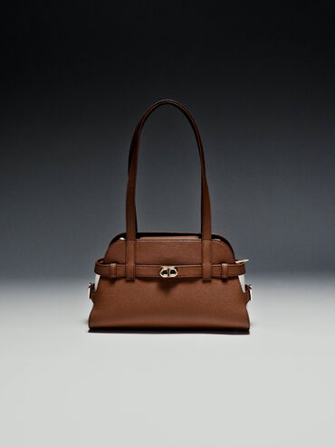 Sac port&eacute; &eacute;paule ceintur&eacute; Aubrielle, Chocolat, hi-res