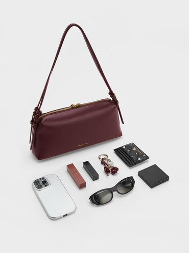 Deyna Double-Strap Shoulder Bag, Wineberry Red, hi-res