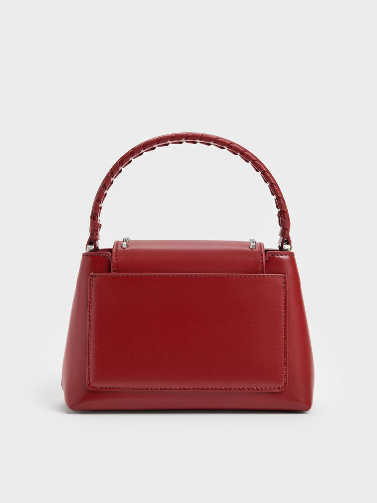 Arwen Studded Top Handle Bag, Red, hi-res