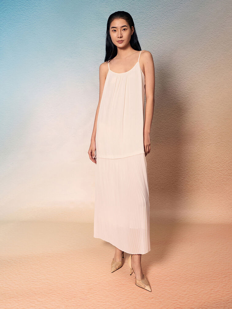 Escarpins d'Orsay en maille à bout pointu, Neutre, hi-res