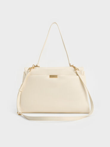 Kerry Top Handle Satchel Bag, Cream, hi-res