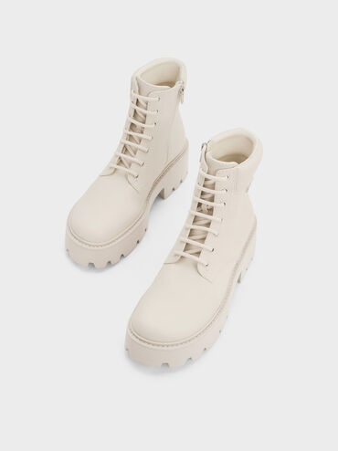 Ripley Ridged-Sole Ankle Boots, Chalk, hi-res