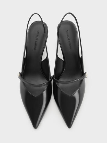 Czółenka Helena z perłową klamrą i niskim obcasem, Black Box, hi-res