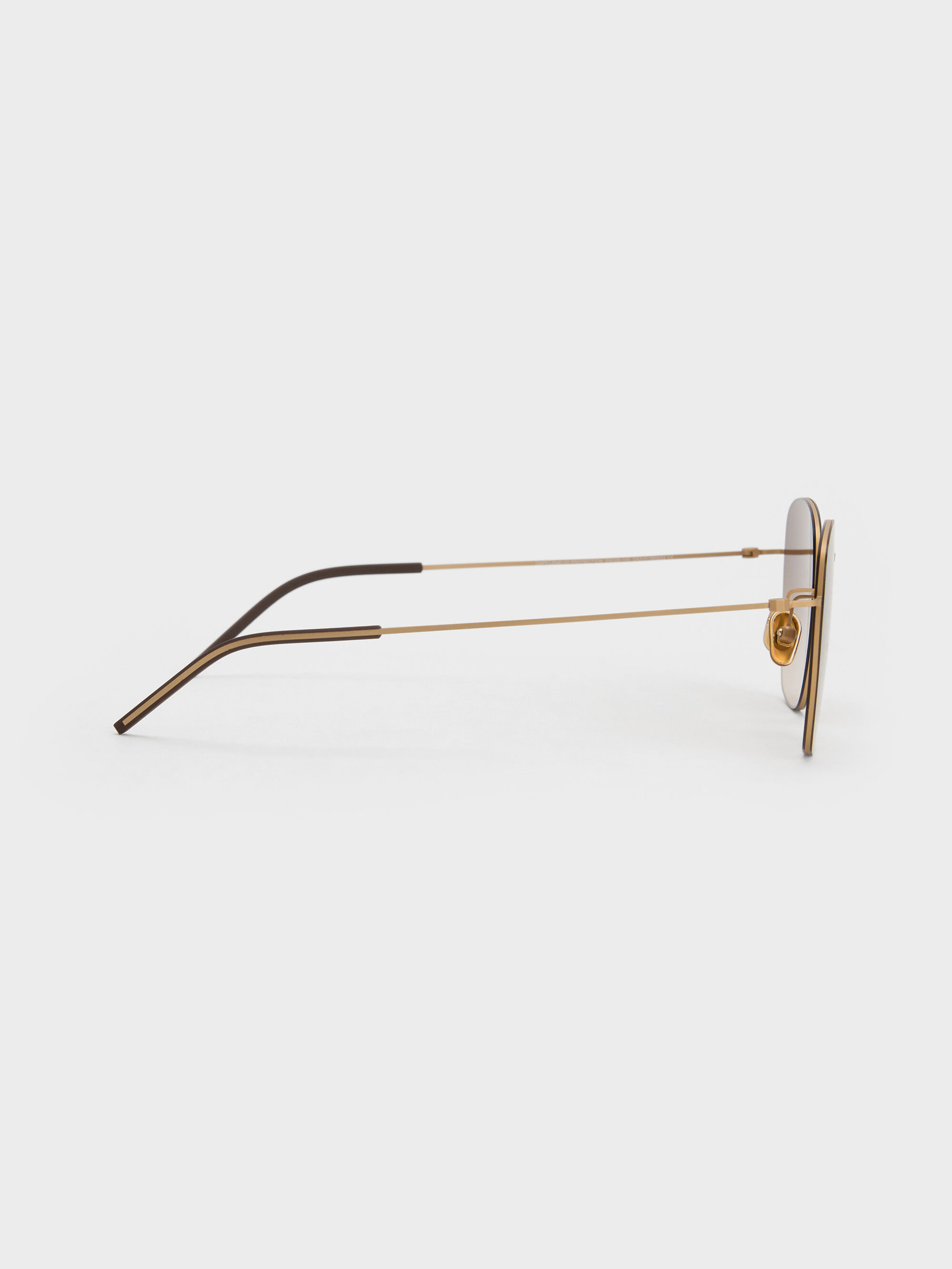 Light Gold Miranda Square Sunglasses - Light Gold - Accessories