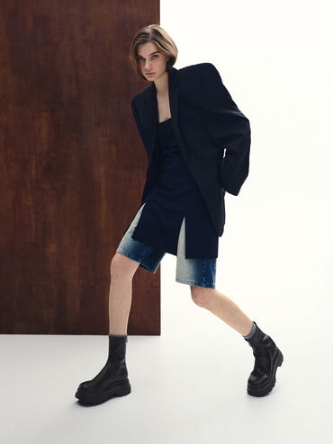 Leoi - Stivaletti con posteriore, Nero, hi-res