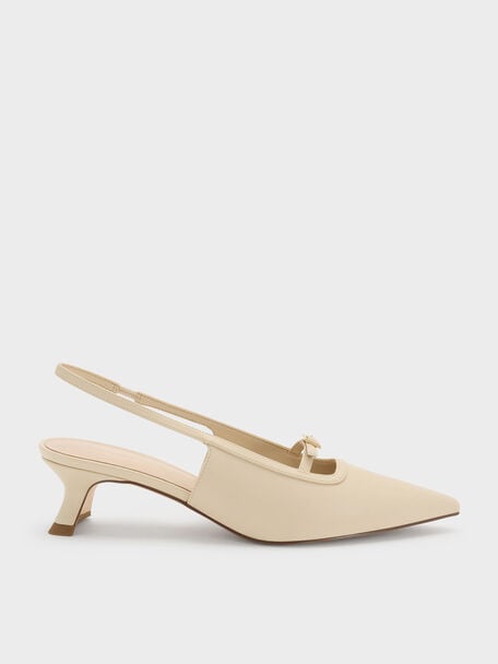 Zapatos destalonados con hebilla, Beige, hi-res