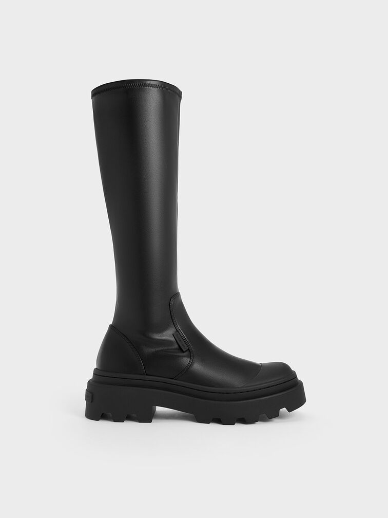 Indra Knee-High Boots, Black, hi-res