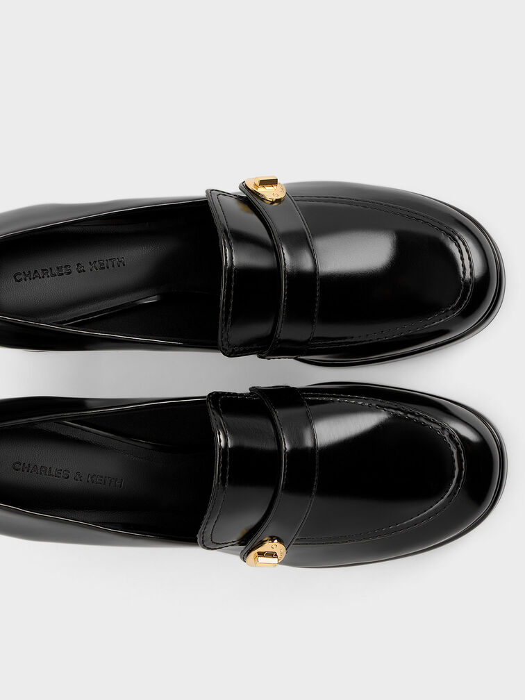 Hettie Loafer-Pumps mit Metallic-Akzent, Black Box, hi-res