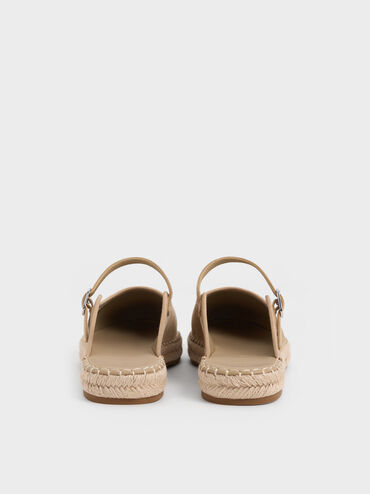 Bernadine espadrille-muiltjes van imitatiesuède, Zand, hi-res