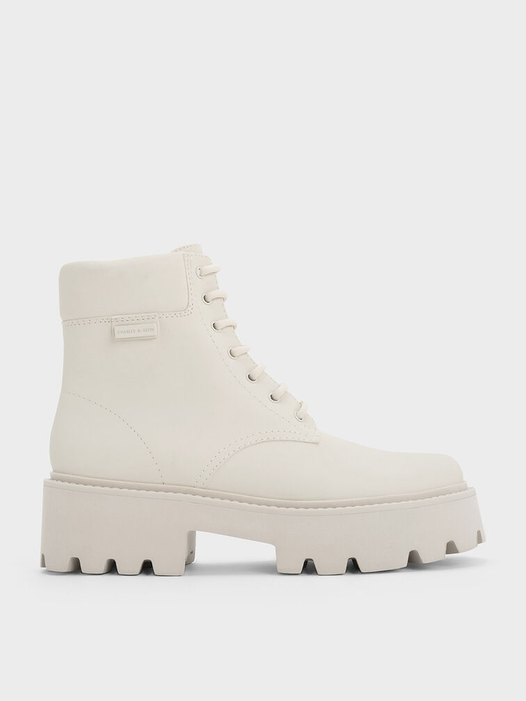 Ripley Ridged-Sole Ankle Boots, Chalk, hi-res