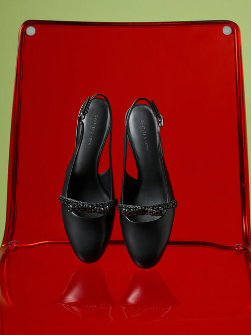 Kaleen Slingback Pumps, Black, hi-res