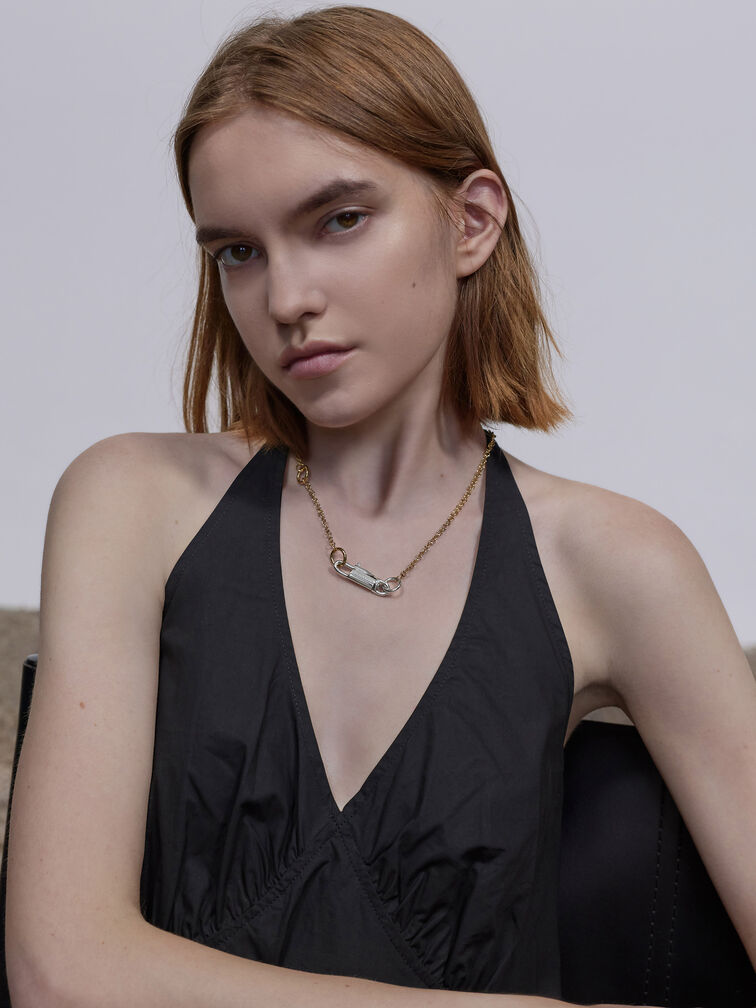 Delfina Two-Tone Halskette, Multi, hi-res