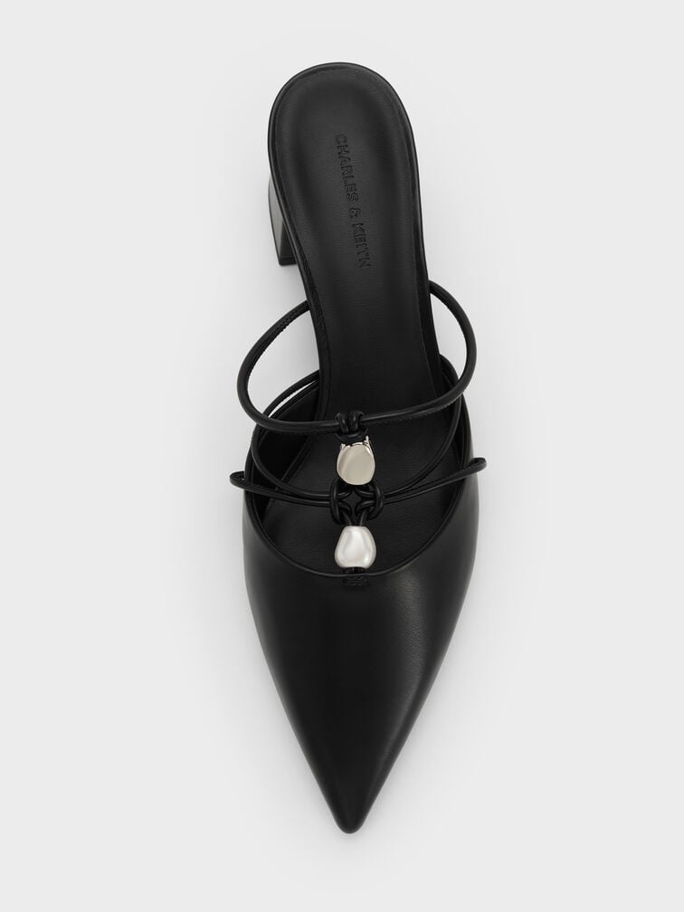 Georgie Mules mit Perlen-Detail, Schwarz, hi-res