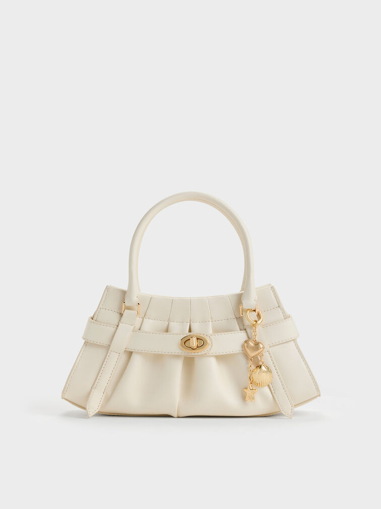 Isolde Crossbody-Tasche mit G&uuml;rteldetail und Raffung, Cr&egrave;me, hi-res