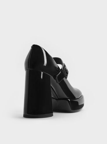 Patent Platform Mary Jane Pumps, Black Patent, hi-res