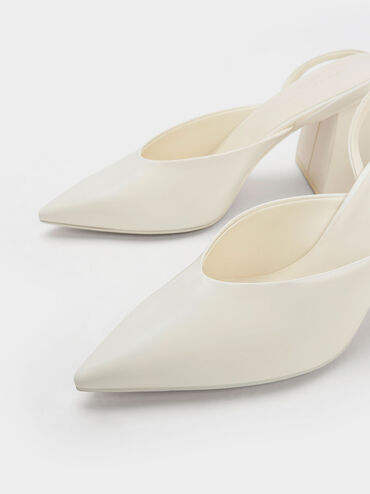 Chunky Heel Ankle-Strap Pumps, White, hi-res