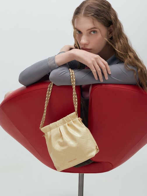 Zwei-Wege-Rucksack mit doppeltem Kettengriff, Buttergelb, hi-res