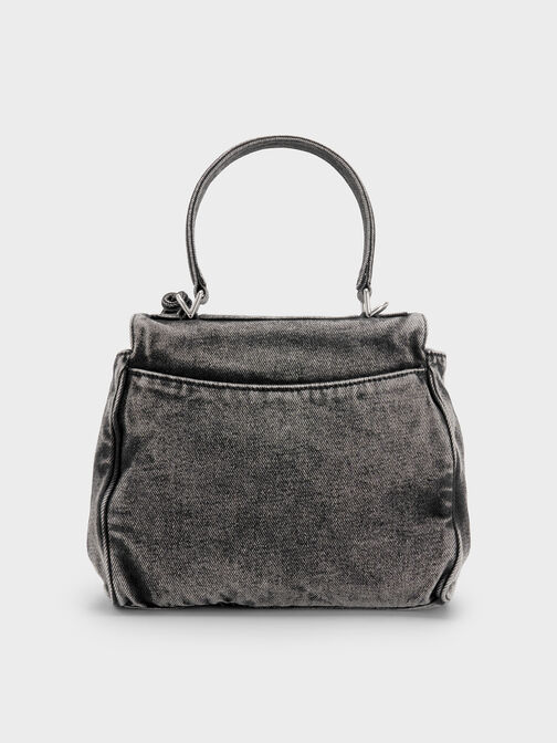 Arita Denim Jeans Top Handle Bag, Denim Noir, hi-res