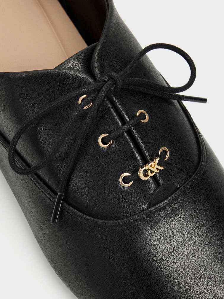 Scarpe Derby Pippa in Pelle, Nero, hi-res