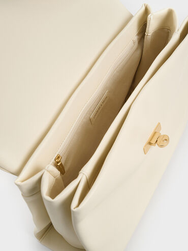 Kerry Top Handle Satchel Bag, Cream, hi-res