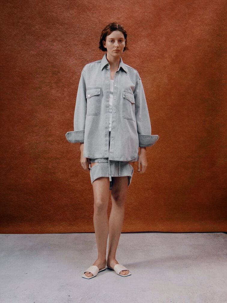 Ivette Woven Slide Sandals, Chalk, hi-res