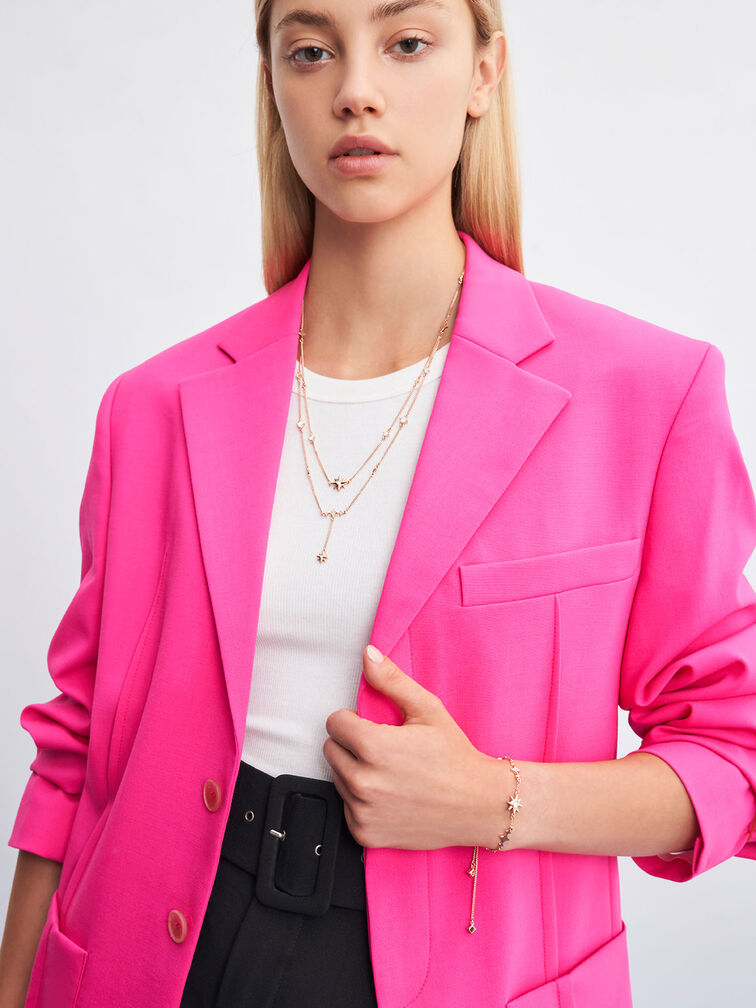 Star Motif Crystal-Embellished Bracelet, Rose Gold, hi-res